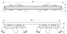 Bodové svietidlo FLOWER 6xGU10/8W/230V biela