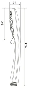 Sapho Sapho, Ručná masážná sprcha ,4 režimy, silikon trysky, priemer 101mm, ABS/chróm, 1204-02