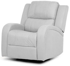 TV a relaxační křeslo, manuální polohování, potah stříbrná látka v dekoru kůže
