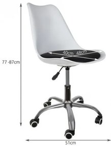 Otočná kancelárska stolička Malatec  - biela/čierna