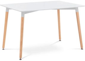 Moderný dizajnový jedálenský stôl v rozmere 120x80 cm biely