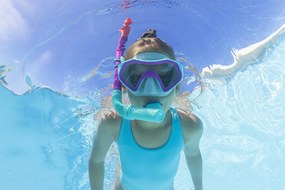 Detská potápačská súprava ružová maska, plutvy, trubica Bestway 25046