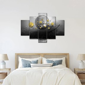 Obraz zlatých abstraktných gulí (150x105 cm)