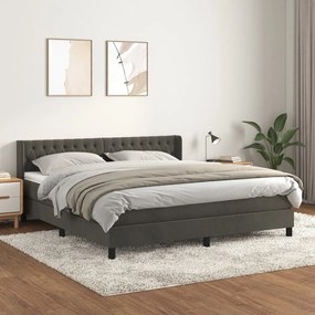 Posteľný rám boxspring s matracom tmavosivý 160x200 cm zamat 3131148