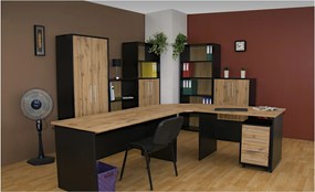 Sconto Písací stôl BÁRA SC 208 dub wotan/čierna