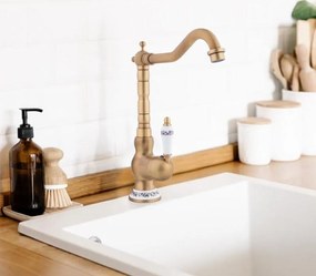 Kuchynská drezová batéria - BERTUG retro - zlatá