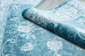 Moderný MEFE koberec 2312 Ornament - Štrukturálny, dve vrstvy rúna krém / modrý Veľkosť: 160x220 cm