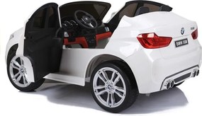 LEAN CARS Elektrické autíčko BMW X6M pre deti LED MP3 ovládač biele