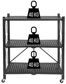 Pojazdný regál GESTEL 3 police čierny