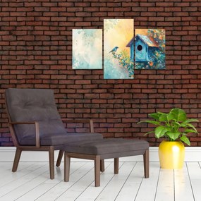 Obraz - Vtáčia búdka, akvarel (90x60 cm)
