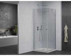 Mexen Pretoria sprchovací kút 100 x 100 cm, priehľadný, chróm + plochá sprchová vanička-852-100-100-01-00-4010