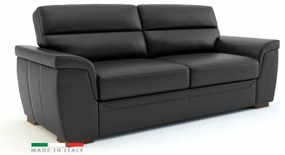 Kožená pohovka ROSSO II 3P, čierna (nero 308)