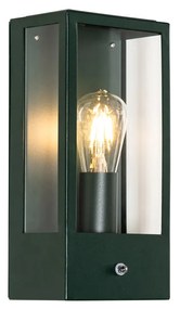 Vonkajšia nástenná lampa tmavozelená so senzorom súmraku IP44 - Rotterdam