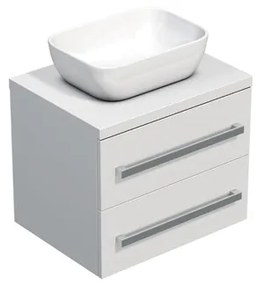 Kúpeľňová skrinka s doskou SAT Cube Way 60x53x46 cm biely lesk CUBE461603BI45, 1 ks