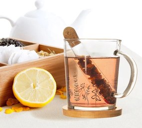 Sklenený hrnček s podtáckou a infuzérom LÚKA 420 ml