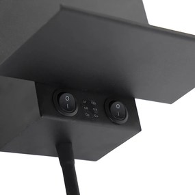 Inteligentná nástenná lampa čierna s USB a flexibilným ramenom vrátane WiFi G9 - Flero