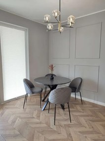 Jedálenská stolička FARGO zamatová, čierna / grafitová