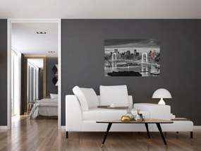 Obraz - Veľkomesto s červenou vežou (90x60 cm)