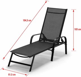 Polohovateľné relaxačné lehátko Avenberg MARGARITA čierna