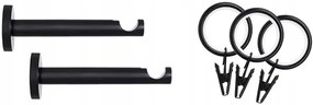 Dekorstudio Garniža jednoradová Guľa MODERN medená MIX čierna-matná 19mm Dĺžka: 240cm, Typ príslušenstva: Krúžky tiché so štipcami