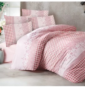 Obliečky bavlnené Alis ružové EMI, Štandardný set jednolôžko obsahuje 1x 140x200 + 1x 70x90