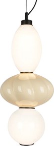 Závesné svietidlo Ascoli, 1x biele/medové sklenené tienidlo, b