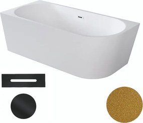 Besco Akrylátová voľne stojaca rohová vaňa Zoya Glam Z 150x75 (170x80) biela/zlatá BESCO-Typ výpuste: Click-Clack s prepadom, grafit, BESCO-Rozmery: …