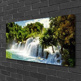 Obraz Canvas Vodopád príroda les 125x50 cm