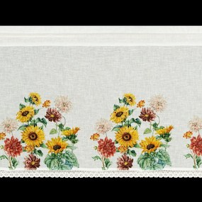 KRÁTKA ZÁCLONA NA PÁSKE ADELA 150X60 CM KVETY