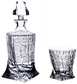 Onte Crystal Bohemia Crystal ručne brúsený krištáľový whisky set Quadro 500pk 1+2