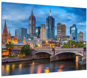 Sklenený obraz mesta Melbourne (70x50 cm)