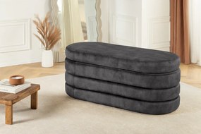 Dizajnová lavica s úložným priestorom GREY VELVET 115 cm – štýlový úložný box