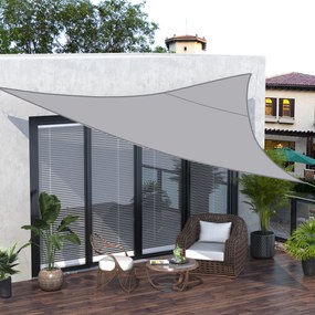 Outsunny Veľká Trojuholníková Clona 4 x 4 x 4 m Vodoodolný Polyester s Hustotou 160 g/m² Šedá | Aosom