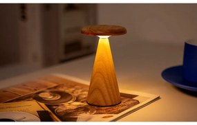 LED stolová lampa v prírodnej farbe s dreveným tienidlom (výška 14 cm) Sylva – Gingko