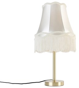 Klasická stolná lampa mosadzná s tienidlom Granny cream 30 cm - Simplo