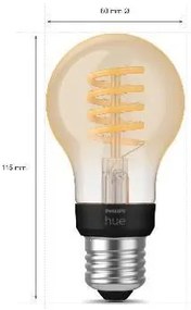 PHILIPS HUE Múdra LED filamentová žiarovka HUE, E27, A60, 7W, 550lm, teplá biela-neutrálna biela