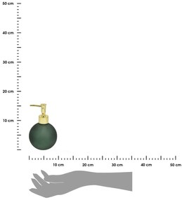 Dávkovač mydla Globe, zelená/so zlatými prvkami, 400 ml