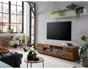 furniture-nabytek.cz - Masívny TV stolík z recyklovaného starého dreva, hnedý – 180×45×45 cm