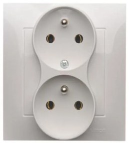 DGZ2T/11 Dvojitá zásuvka s uzemnením biely