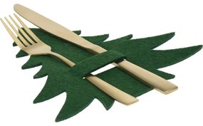 Vrecko na príbory X-Mas Tree zelená, sada 4 ks