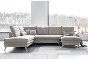 Béžová rozkladacia rohová pohovka (ľavý roh/do tvaru "U") Charming Charlie – Miuform