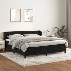 Posteľný rám boxspring s matracom čierny 180x200 cm zamat 3127687