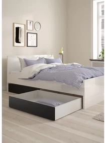 Čierne zásuvky pod posteľ v súprave 2 ks 90x190/140x190 cm Naia – Tvilum