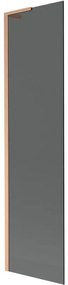 Mexen Next L, 1-krídlová vaňová zástena 50 x 150 cm, 6mm šedé sklo, medený profil, 895-050-000-03-40-65