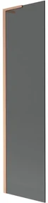 Mexen Next L, 1-krídlová vaňová zástena 50 x 150 cm, 6mm šedé sklo, medený profil, 895-050-000-03-40-65