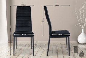 Jedálenská stolička Mayfair - zamat - Čierna