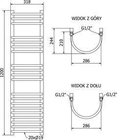 Mexen Eros, elektrické vykurovacie teleso 1200x300 mm + vykurovacia tyč 300 W, chrómová, W112-1200-318-2300-01