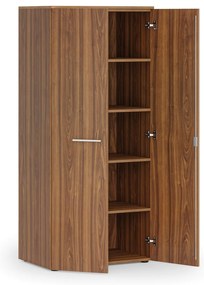 Kancelárska policová skriňa PRIMO WOOD s dverami, 800 x 500 x 1781 mm, orech