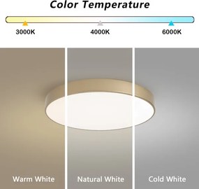 Brilagi - LED stropné svietidlo POOL LED, 60 W, 230 V, 3000/4000/6000 K, priemer 50 cm, zlaté