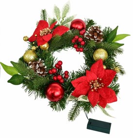 Vianočný svietiaci veniec Florencia, 30 cm, 10 LED
